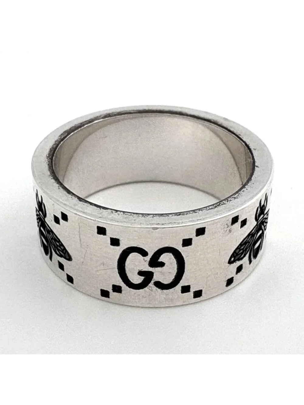 Gucci GG & Bee Ring 925 Sterling Silver
